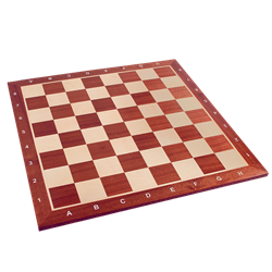 Professionellt schackbräde i trä - mahogny finish (45 mm. fältstorlek)